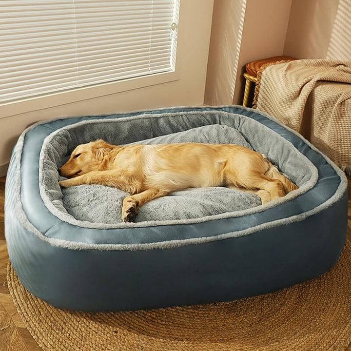 Großes Tiefschlaf Orthopädisches Hundebett Plüsch Polyester Komfort | Karnz