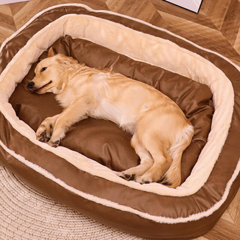 Großes Tiefschlaf Orthopädisches Hundebett Plüsch Polyester Komfort | Karnz