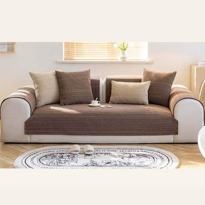 Natur Leinen Handgewebter Kratzfest Sofabezug 70x70 cm | Karnz