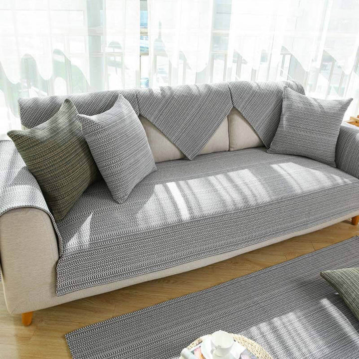 Natur Leinen Handgewebter Kratzfest Sofabezug 70x70 cm | Karnz