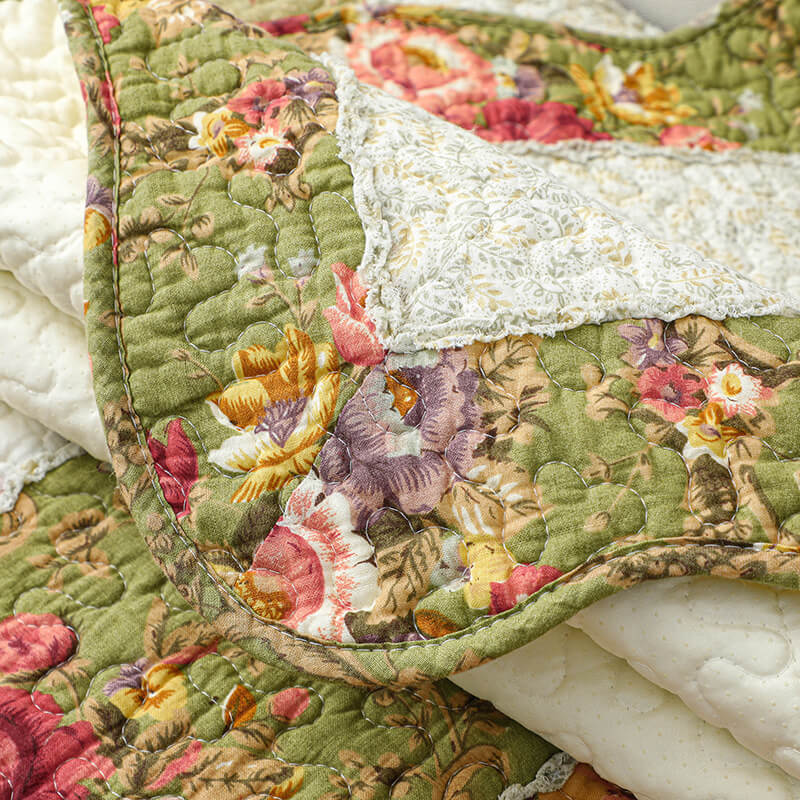 Vintage Flower Plaid Baumwollsofa Bezug - Weiches umweltfreundliches Design | Karnz