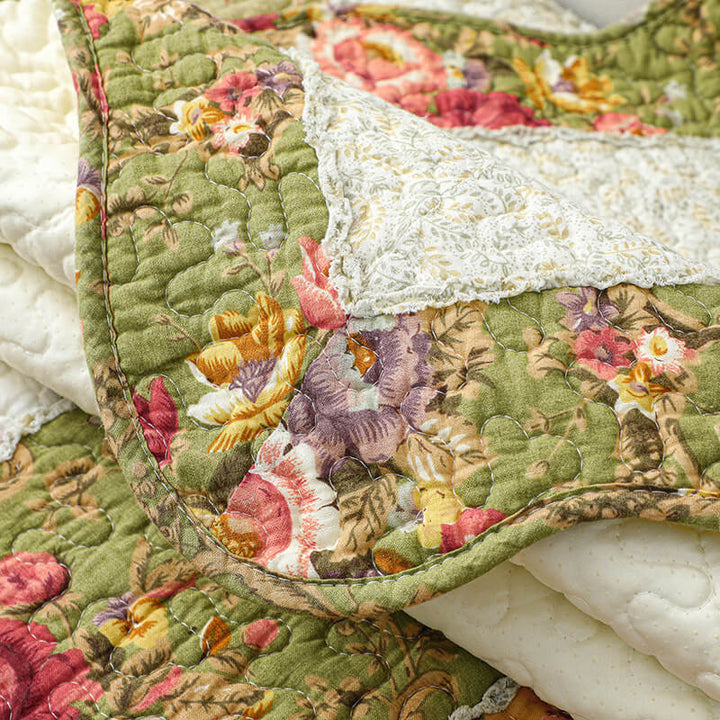 Vintage Flower Plaid Baumwollsofa Bezug - Weiches umweltfreundliches Design | Karnz
