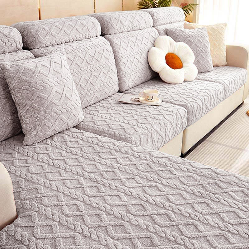 Voll Wickelweiches Fleece Stretch Sofaüberzug für alle Jahreszeiten | Karnz