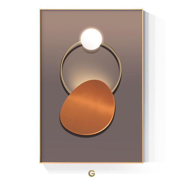Goldener Ring Moderne Ästhetik Abstrakte Wandkunst Feinart Leinwanddrucke Geometrische Bilder Für Luxuriöses Wohnzimmer Esszimmer, Home Office Dekor | Karnz