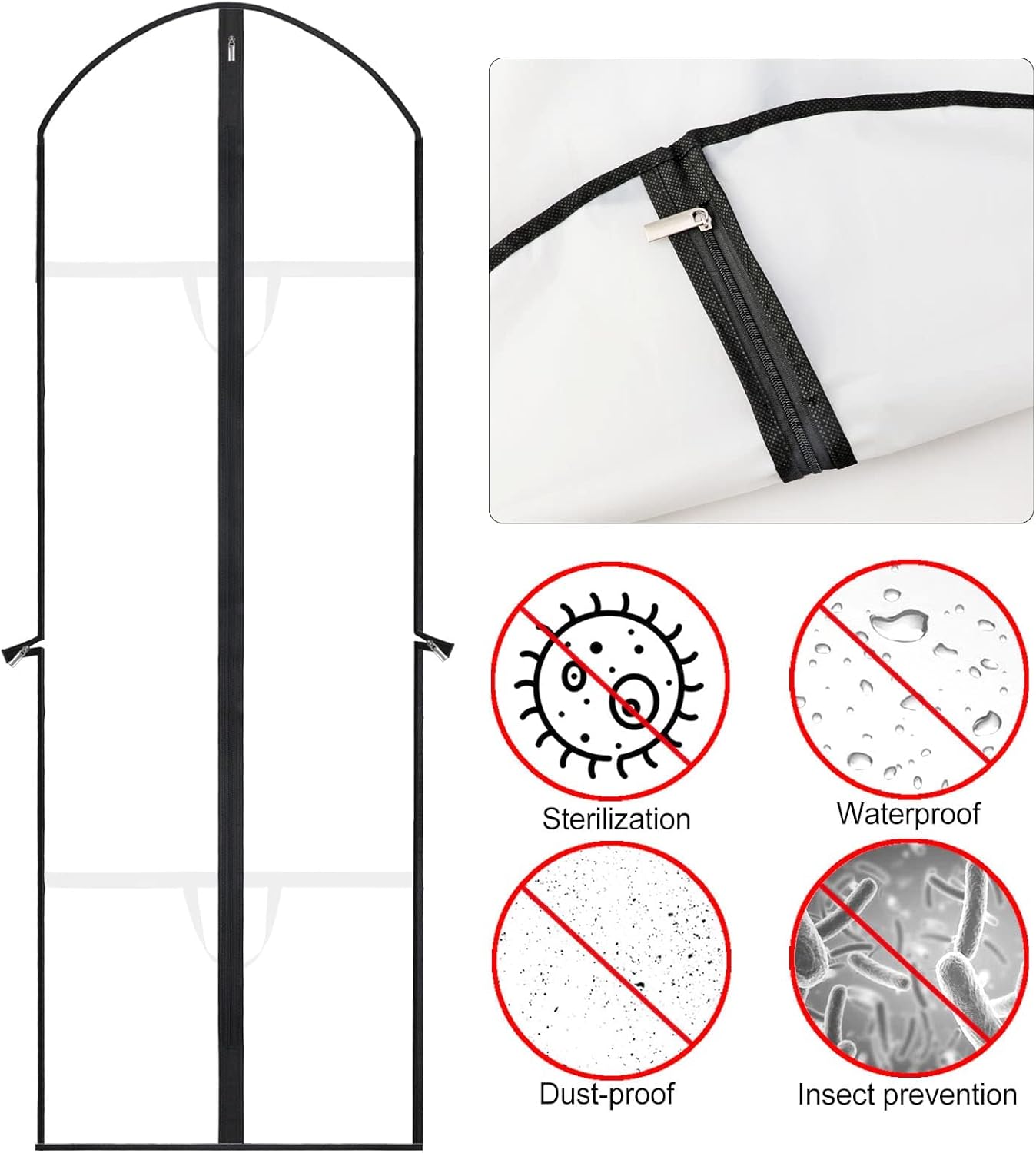 Extra-lange Kleid & Robe Kleiderbeutel – 180 cm Schutzhüllen mit Griffen | Karnz