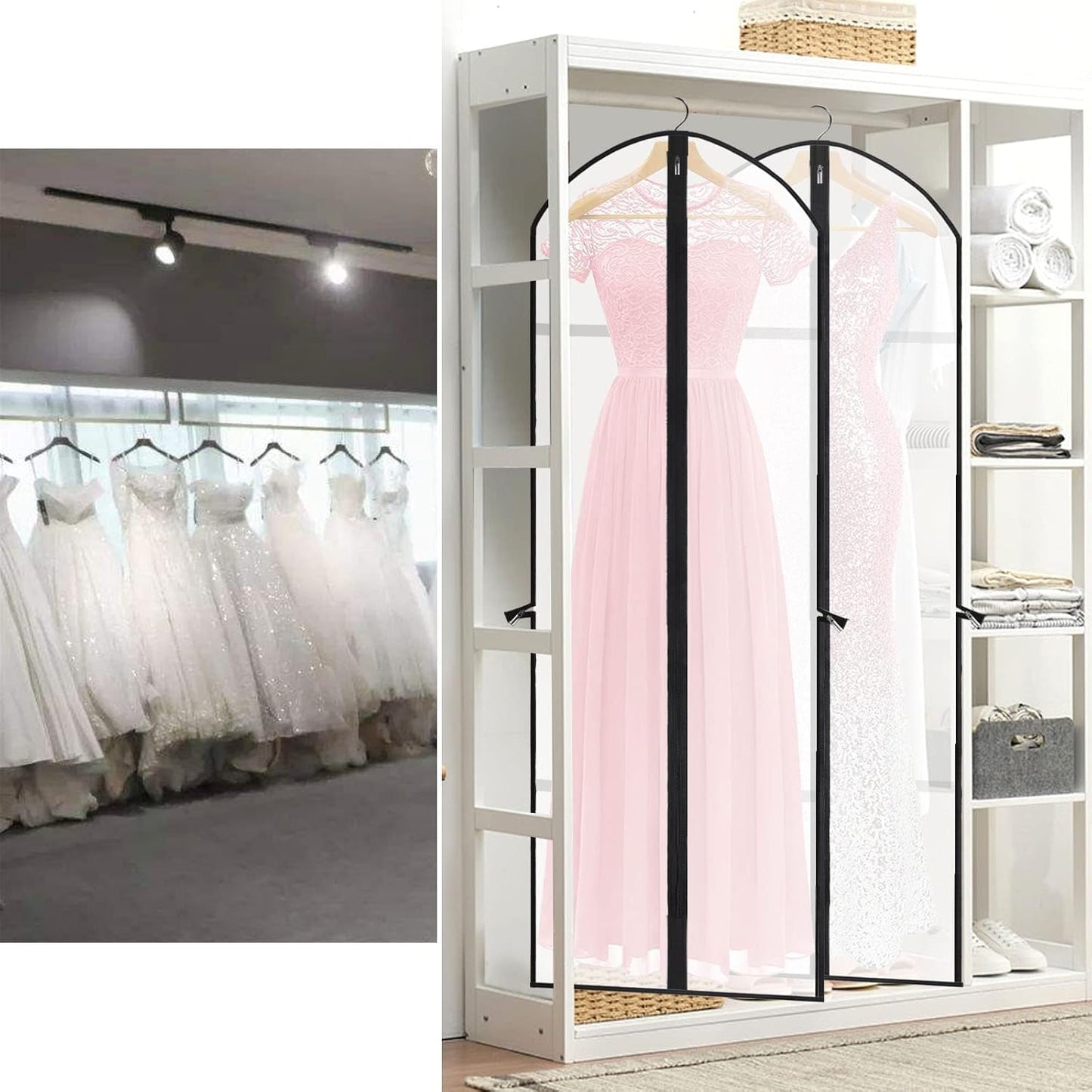 Extra-lange Kleid & Robe Kleiderbeutel – 180 cm Schutzhüllen mit Griffen | Karnz