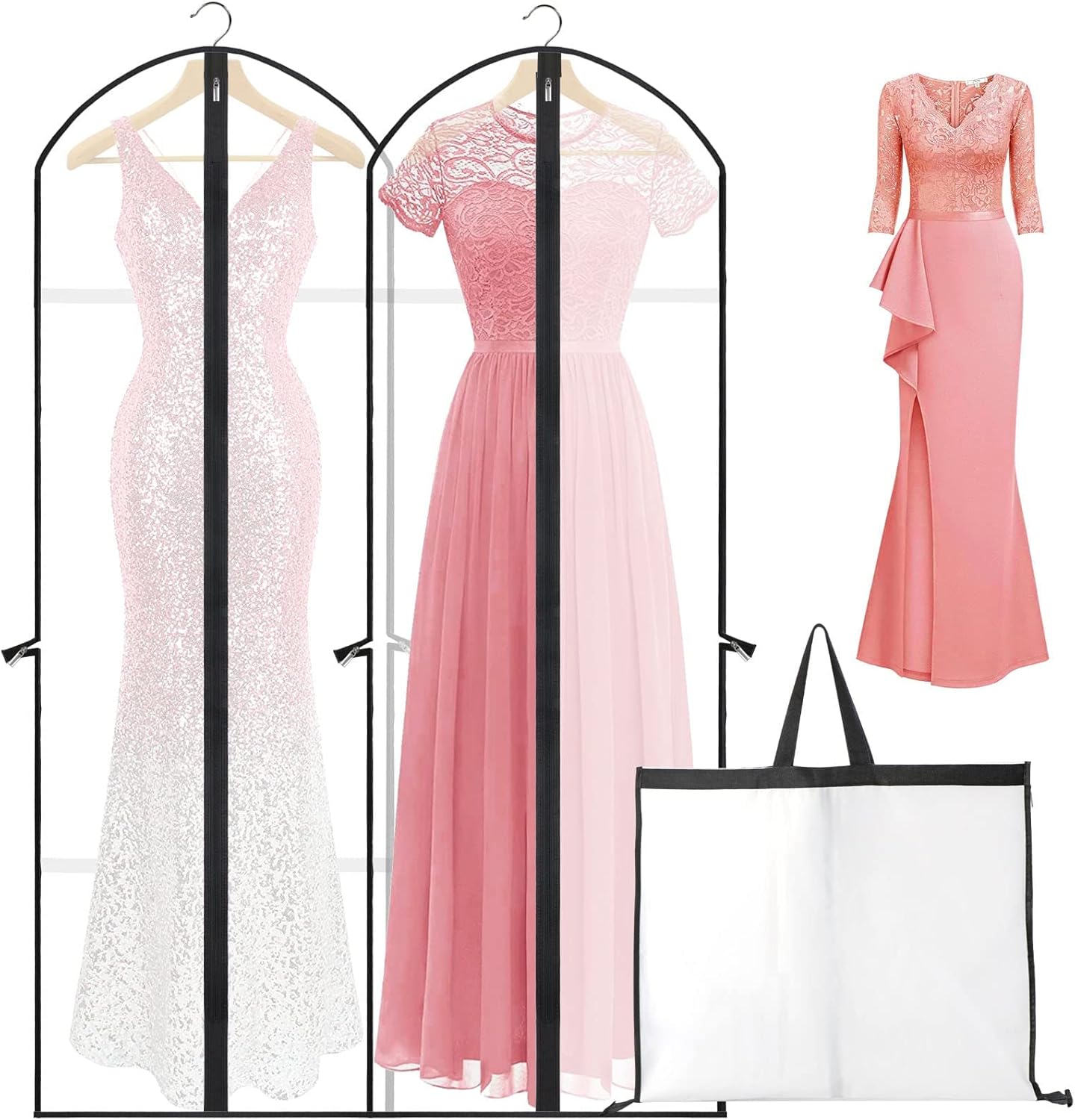 Extra-lange Kleid & Robe Kleiderbeutel – 180 cm Schutzhüllen mit Griffen | Karnz