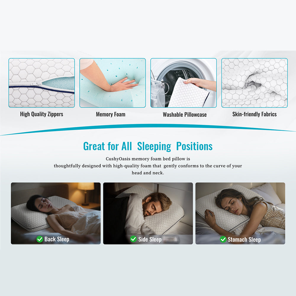 GeliPillex Kühlgel Memory-Foam-Kissen | Karnz