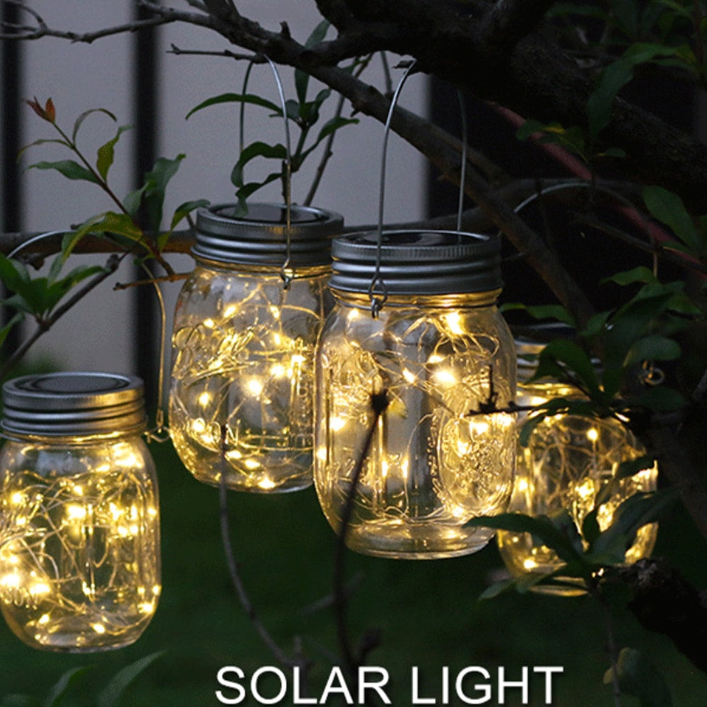 Solarlaterne mit dekorativem LED-Band und Griff - 2 Stück - | Karnz
