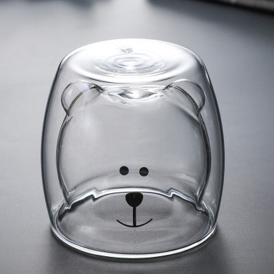 Glasbecher Doppelt Wandglasbecher Bären Tier Doppelschicht-Glasbecher | Karnz