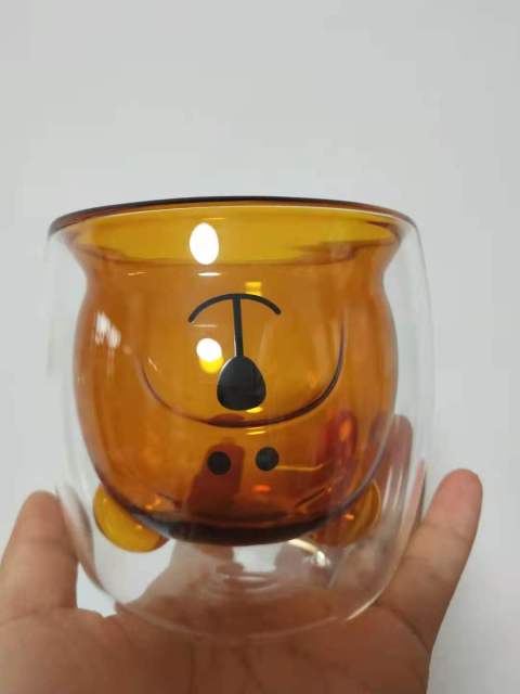 Glasbecher Doppelt Wandglasbecher Bären Tier Doppelschicht-Glasbecher | Karnz