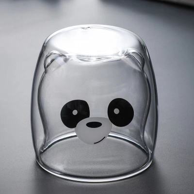 Glasbecher Doppelt Wandglasbecher Bären Tier Doppelschicht-Glasbecher | Karnz