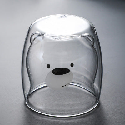 Glasbecher Doppelt Wandglasbecher Bären Tier Doppelschicht-Glasbecher | Karnz