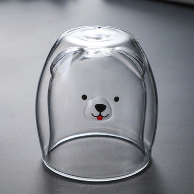Glasbecher Doppelt Wandglasbecher Bären Tier Doppelschicht-Glasbecher | Karnz