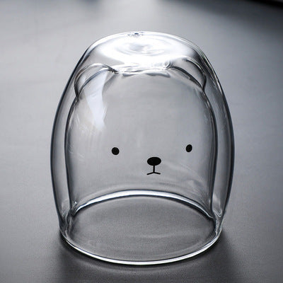 Glasbecher Doppelt Wandglasbecher Bären Tier Doppelschicht-Glasbecher | Karnz