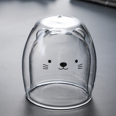 Glasbecher Doppelt Wandglasbecher Bären Tier Doppelschicht-Glasbecher | Karnz