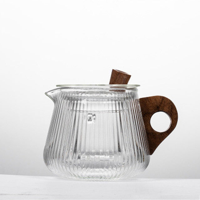 Glas Topf Filter Holzgriff Teezermonie Transparente Teewaren Sets | Karnz