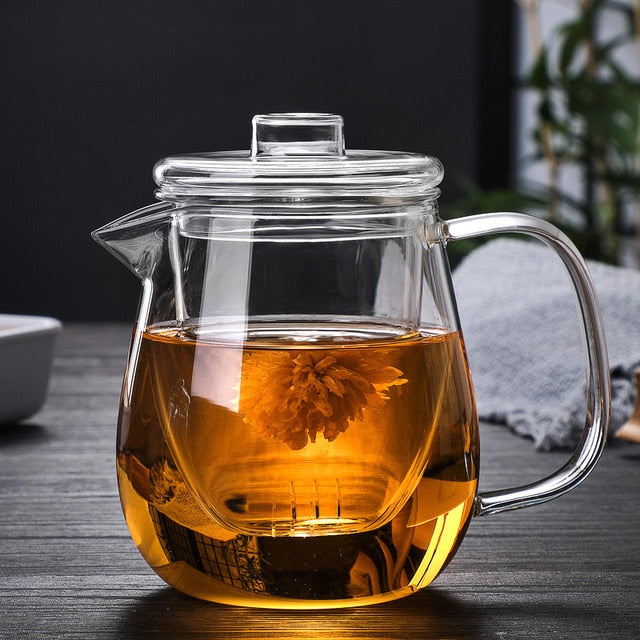 Glas Topf Filter Holzgriff Teezermonie Transparente Teewaren Sets | Karnz