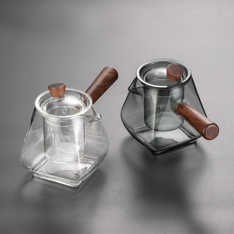 Glas Topf Filter Holzgriff Teezermonie Transparente Teewaren Sets | Karnz
