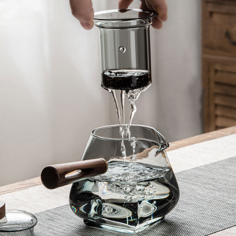 Glas Topf Filter Holzgriff Teezermonie Transparente Teewaren Sets | Karnz