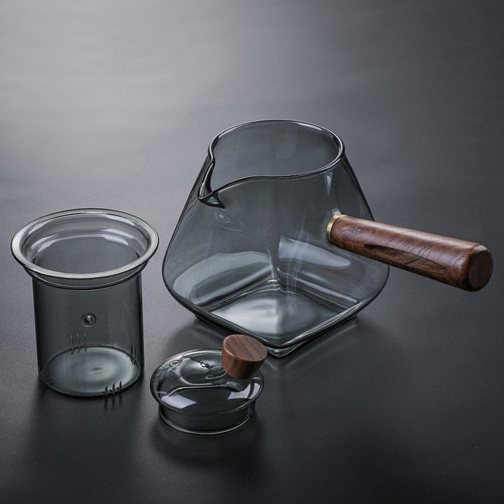 Glas Topf Filter Holzgriff Teezermonie Transparente Teewaren Sets | Karnz