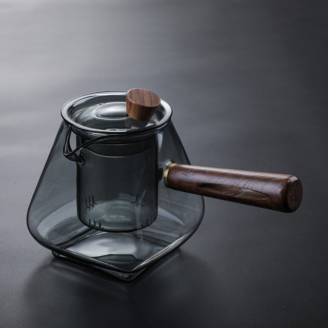 Glas Topf Filter Holzgriff Teezermonie Transparente Teewaren Sets | Karnz
