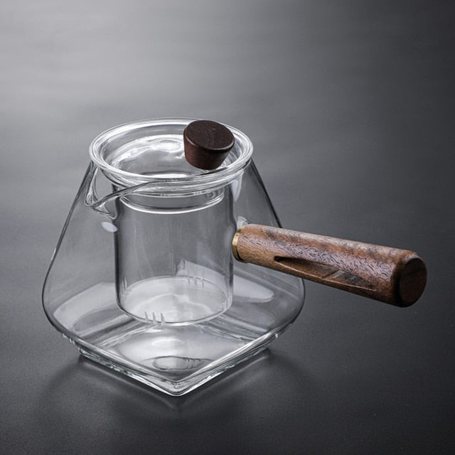 Glas Topf Filter Holzgriff Teezermonie Transparente Teewaren Sets | Karnz