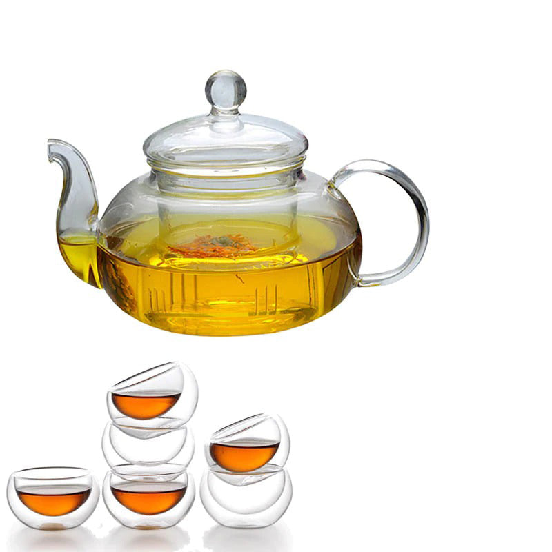 Glas Teekannen Hitzebeständige Glas Teeinfusionstasse Doppelte Wand Glas | Karnz