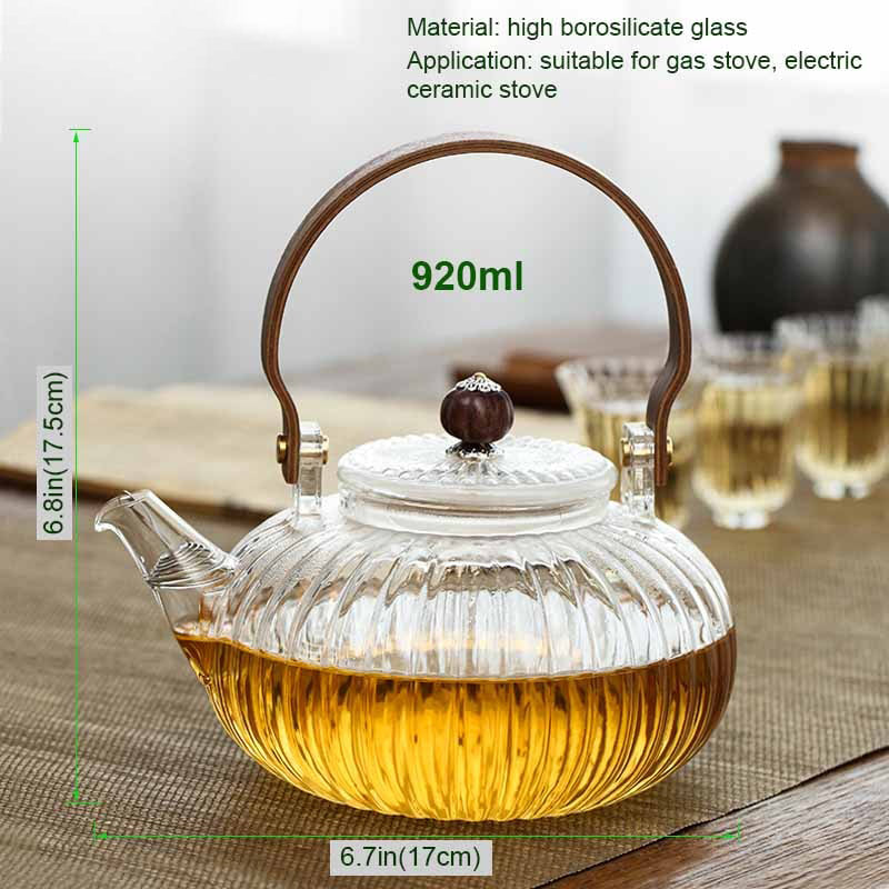 Glas Teekanne Mit Abnehmbaren Filter Holzgriff Borosilikat Teekanne | Karnz