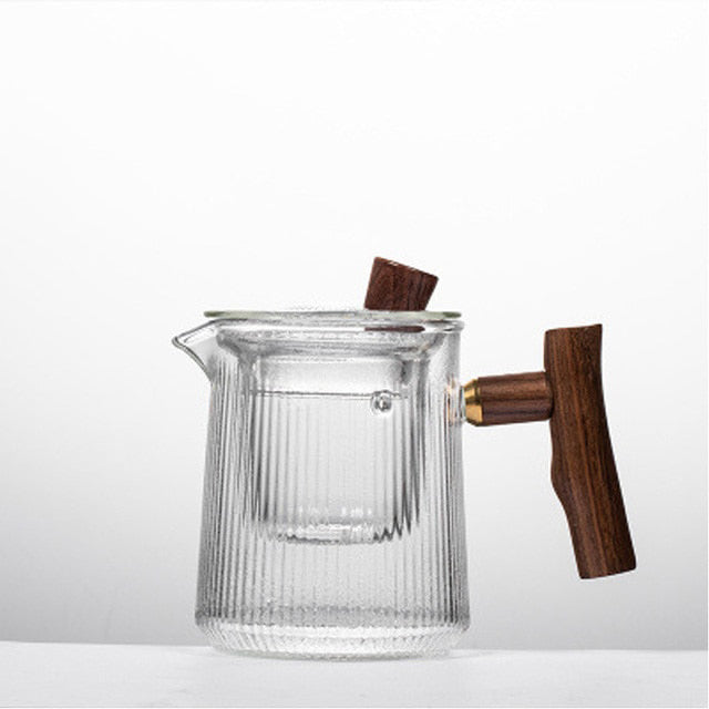 Glas Teekanne Holzgriff Teezeremonie Transparent Set Tasse | Karnz