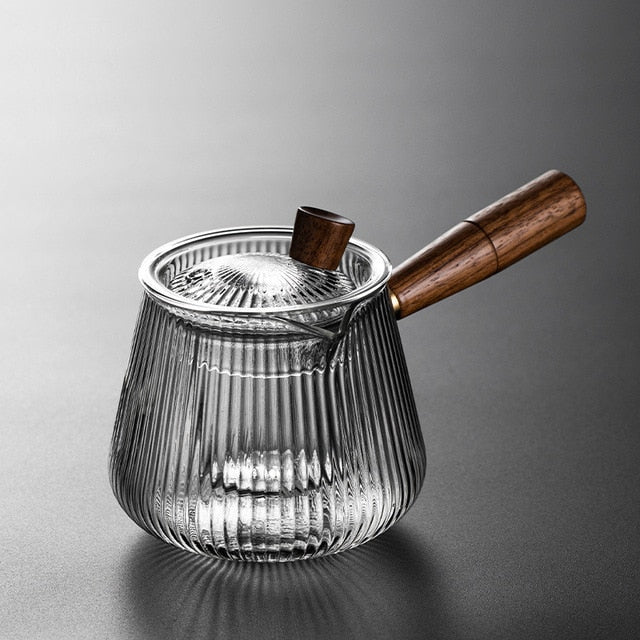 Glas Teekanne Holzgriff Teezeremonie Transparent Set Tasse | Karnz