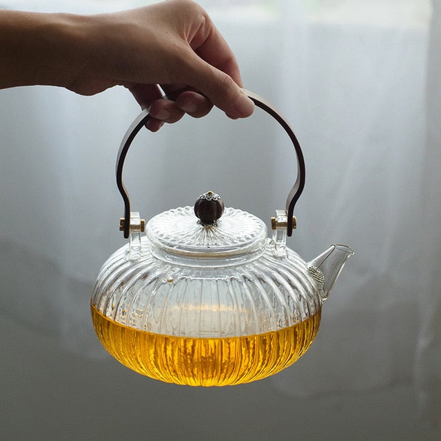 Glas Teekanne Holzgriff Teezeremonie Transparent Set Tasse | Karnz
