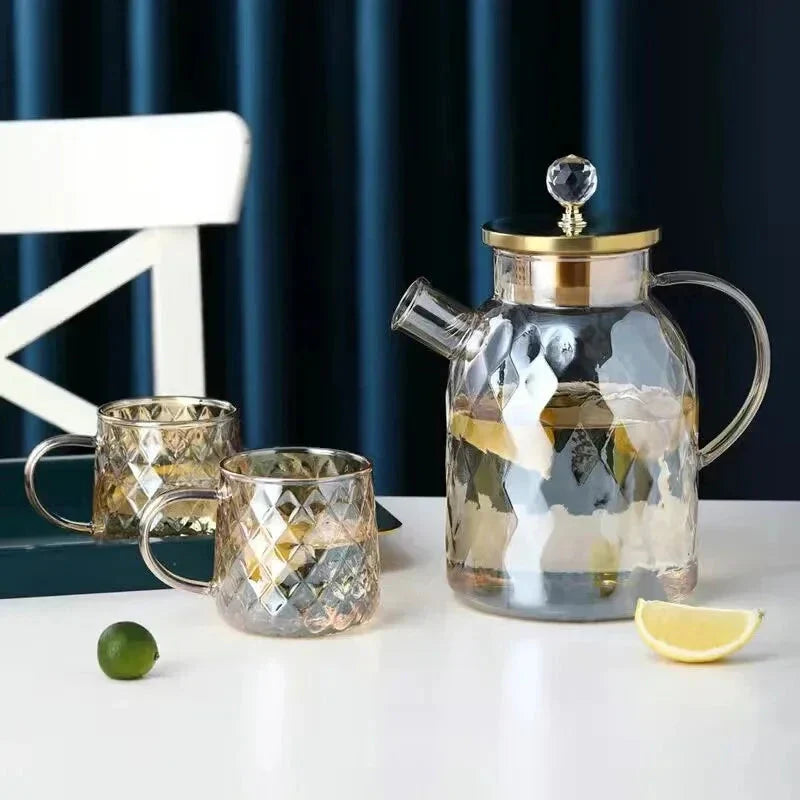 Glas Wasserflaschen Bernsteinfarbe Zuhause Blumen Teekanne Kessel Thermoskanne | Karnz