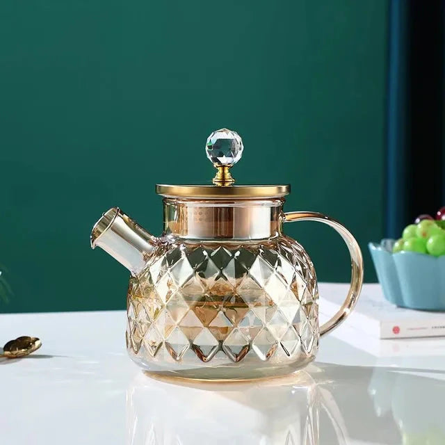 Glas Wasserflaschen Bernsteinfarbe Zuhause Blumen Teekanne Kessel Thermoskanne | Karnz