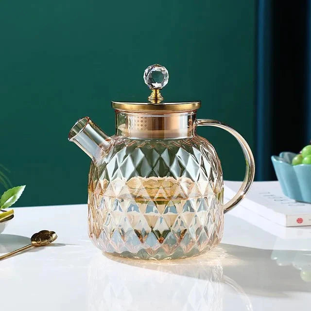 Glas Wasserflaschen Bernsteinfarbe Zuhause Blumen Teekanne Kessel Thermoskanne | Karnz