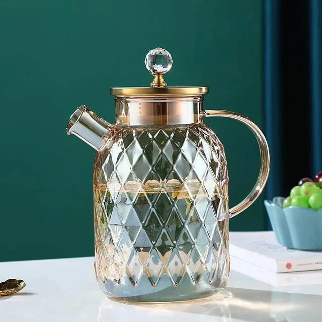 Glas Wasserflaschen Bernsteinfarbe Zuhause Blumen Teekanne Kessel Thermoskanne | Karnz