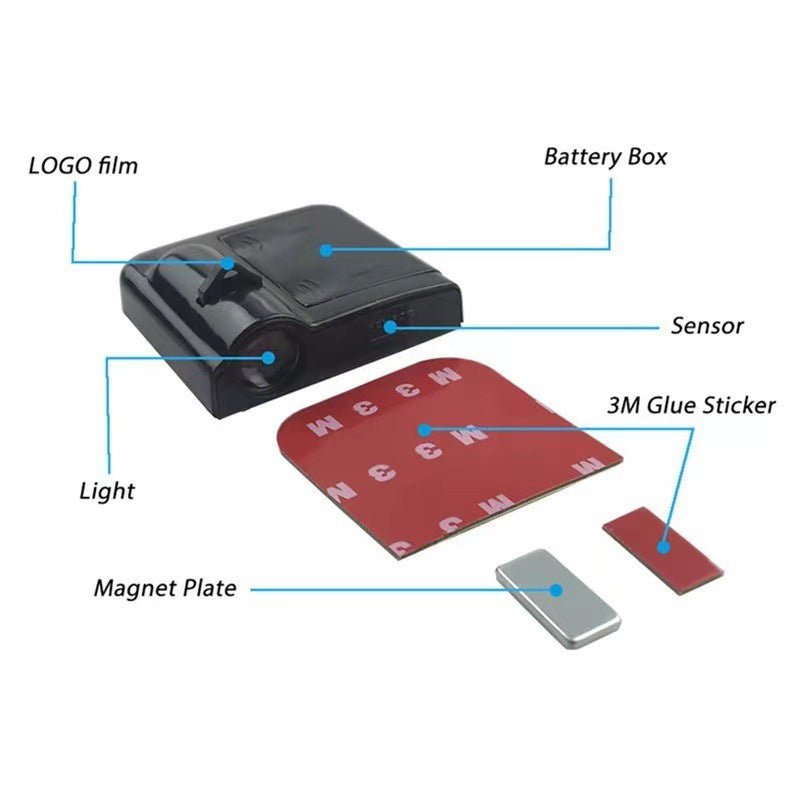 Logoprojektor für Autotüren | Kabellose LED-Begrüßungsleuchte | Individuelles Logo