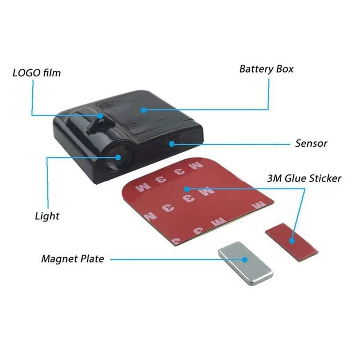 Logoprojektor für Autotüren | Kabellose LED-Begrüßungsleuchte | Individuelles Logo