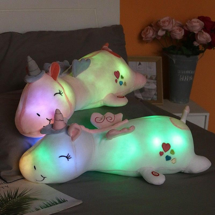 BowLift | Leuchtendes Einhorn-Plüschtier | Farbwechsel-LED-Licht | 60 cm, Mehrere Farben