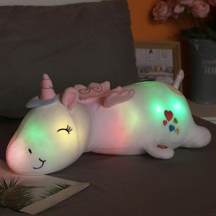 BowLift | Leuchtendes Einhorn-Plüschtier | Farbwechsel-LED-Licht | 60 cm, Mehrere Farben