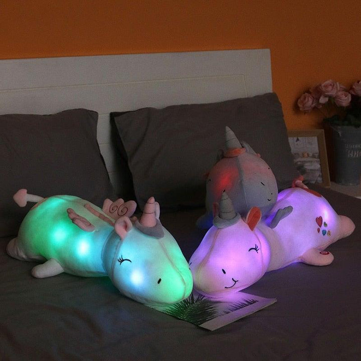 BowLift | Leuchtendes Einhorn-Plüschtier | Farbwechsel-LED-Licht | 60 cm, Mehrere Farben