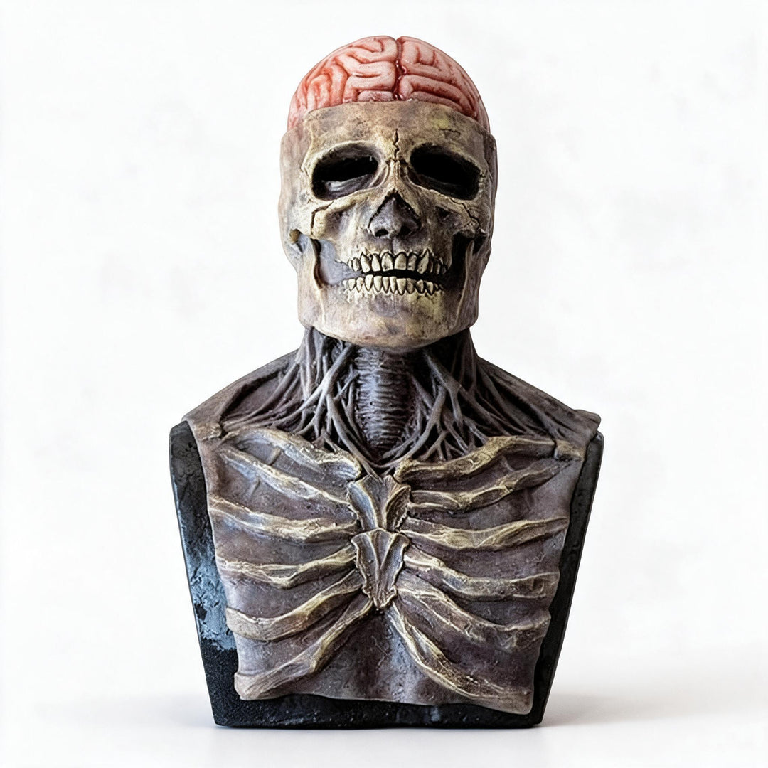 GruesomeHead Halloween-Maske – Realistische Skelettmaske mit Gehirn für Erwachsene