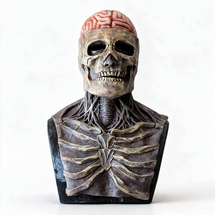 GruesomeHead Halloween-Maske – Realistische Skelettmaske mit Gehirn für Erwachsene