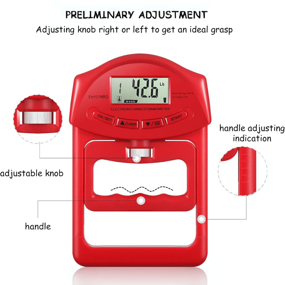 HANDPOWER PRO – Digitales Handdynamometer zur präzisen Messung der Griffkraft bis 90 kg