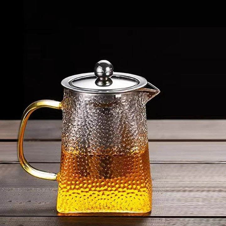 Hammer Glas Teekanne mit Edelstahlfilter Hitzebeständige Teekanne | Karnz