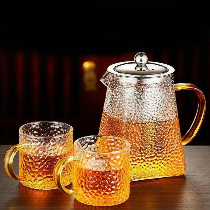 Hammer Glas Teekanne mit Edelstahlfilter Hitzebeständige Teekanne | Karnz