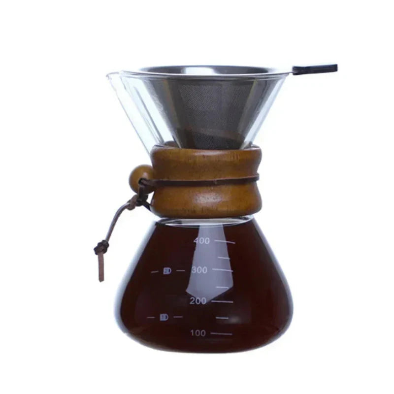 Handglas-Kaffeekanne mit Edelstahlfilter Tropfbrauereikaffe | Karnz