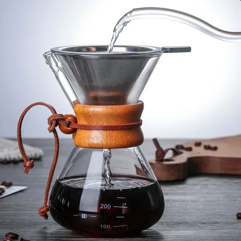 Handglas-Kaffeekanne mit Edelstahlfilter Tropfbrauereikaffe | Karnz
