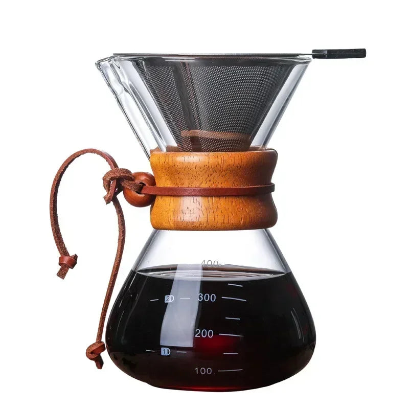 Handglas-Kaffeekanne mit Edelstahlfilter Tropfbrauereikaffe | Karnz