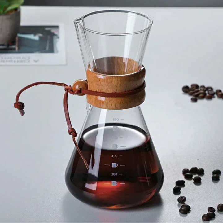 Handglas-Kaffeekanne mit Edelstahlfilter Tropfbrauereikaffe | Karnz